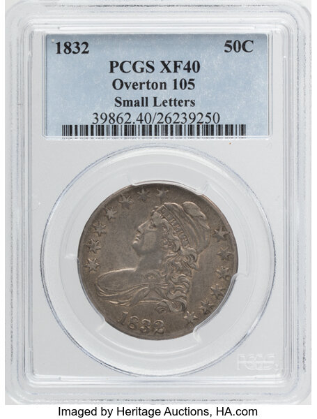 1832 50c Small Letters, O-105 MS thumbnail 3
