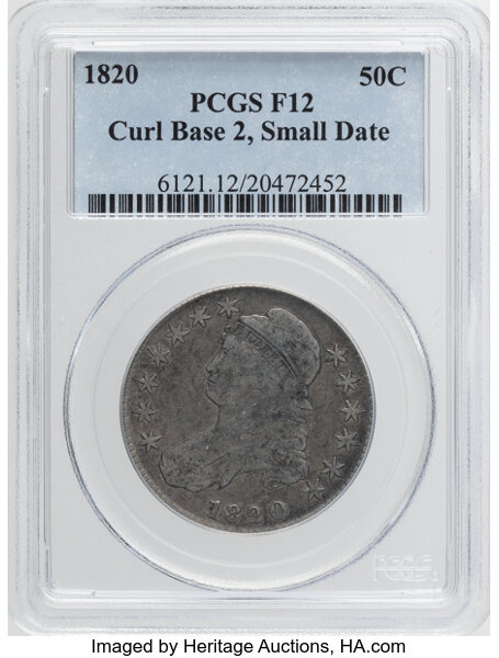 1820 50c Curl Base 2, Small Date, O-103a MS thumbnail 2