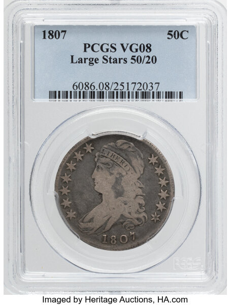 1807 50c Capped Bust, 50/20, O-112 MS thumbnail 3