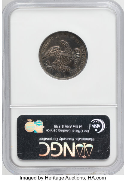 1838 25c Capped Bust, B-1 MS thumbnail 10