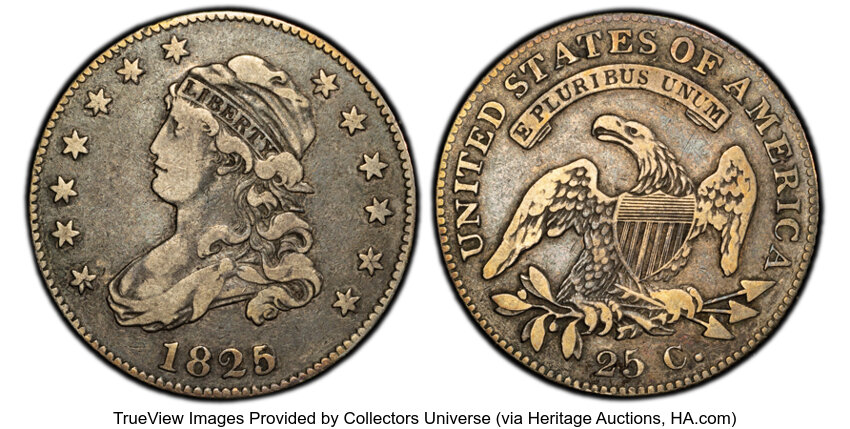 1825/4/2 25c Overdate, B-1, FS-301 MS thumbnail 2