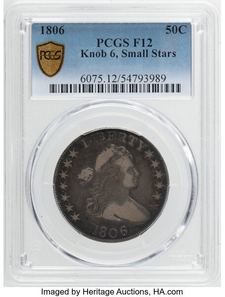 1806 50c Knob 6, Small Stars, O-105a MS thumbnail 13