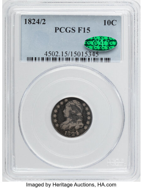 1824/2 10c Flat Top 1, JR-1 MS thumbnail 3