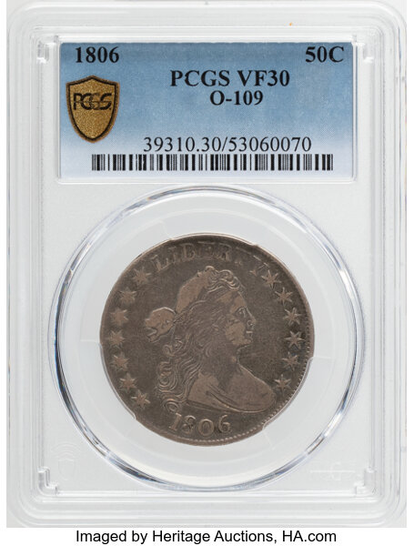 1806 50c Pointed 6, No Stem, O-109 MS thumbnail 18