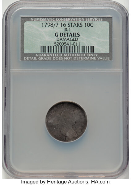 1798/97 10c 16 Stars Reverse, JR-1 MS thumbnail 2