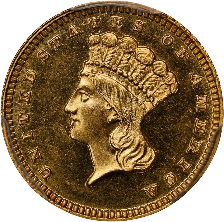 Image for Liberty Gold Dollar G$1 Type 3, 1856-1889 [Type] PR64