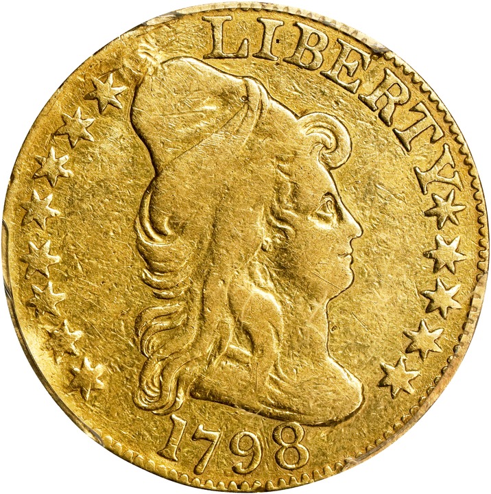 1798 $5  Large Eagle, Large 8, 14 Stars F15 thumbnail 5