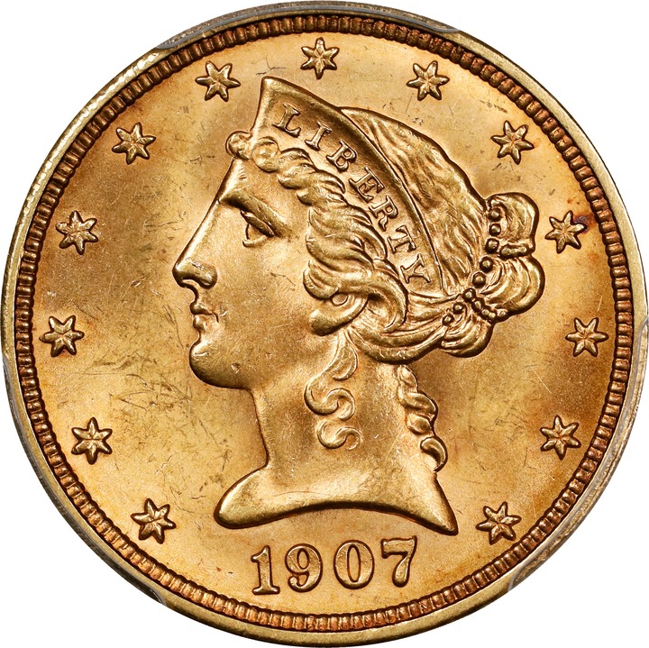 1907-D $5  MS thumbnail 6