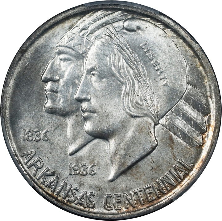 1938 50c Arkansas MS65 CAC thumbnail 3