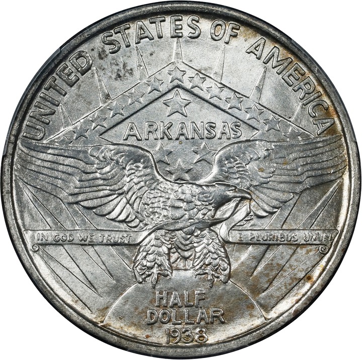 1938 50c Arkansas MS65 CAC thumbnail 4