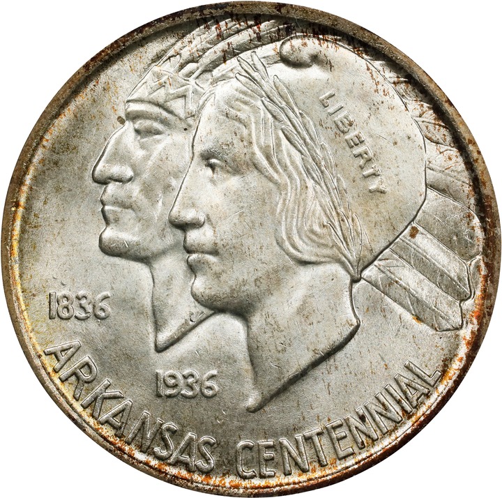 1938 50c Arkansas MS65 CAC thumbnail 5