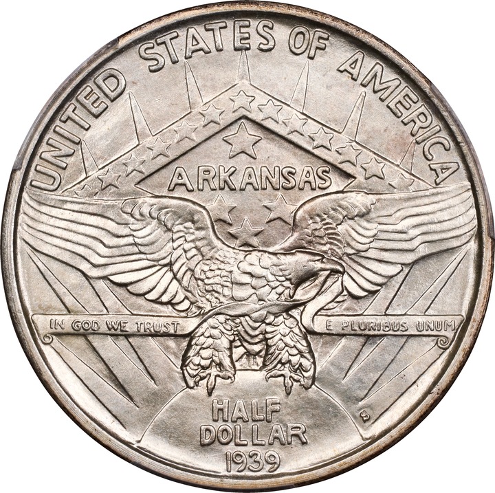 1939-S 50c Arkansas MS66 thumbnail 4