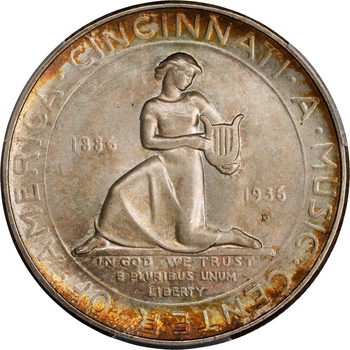 1936-D 50c Cincinnati Music Center MS66 thumbnail 4