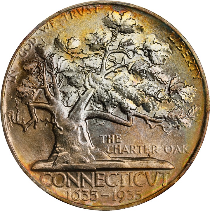 1935 50c Connecticut AU50 CAC thumbnail 22