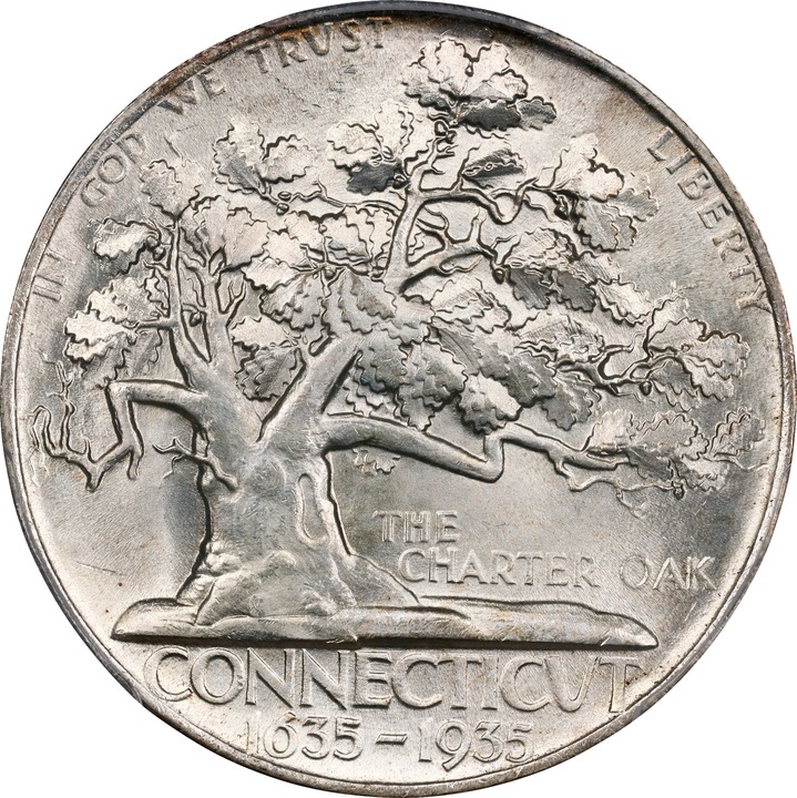 1935 50c Connecticut AU50 CAC thumbnail 23