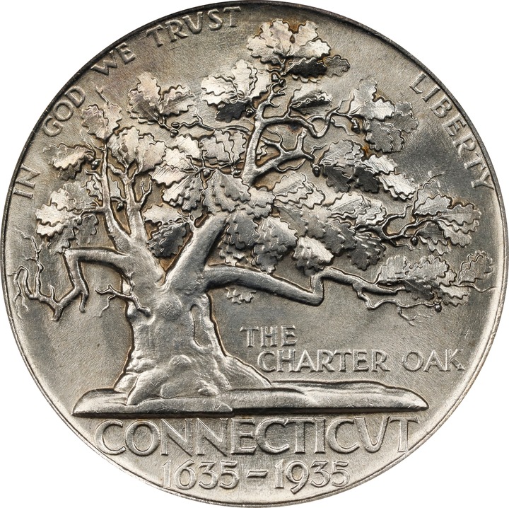 1935 50c Connecticut AU50 CAC thumbnail 25