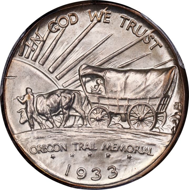 1933-D 50c Oregon Trail MS66 CAC thumbnail 4