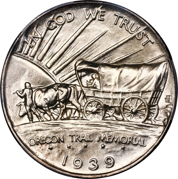 1939-D 50c Oregon Trail MS67 CAC thumbnail 6