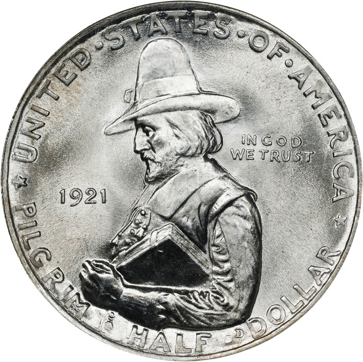 Image for 1921 50c Pilgrim MS67