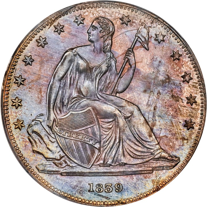 Image for 1839 PS$1 Gobrecht, Restrike, Silver, J-105 PR63 CAC