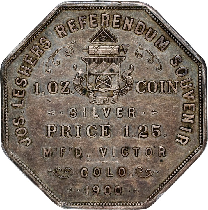 1900 Lesher $ Bumstead Type, First rev, HK-788 AU50 thumbnail 2