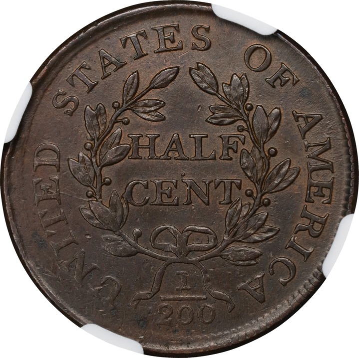 1804 1/2c Plain 4, No Stems, C-13 MS BN MS60 BN CAC thumbnail 21