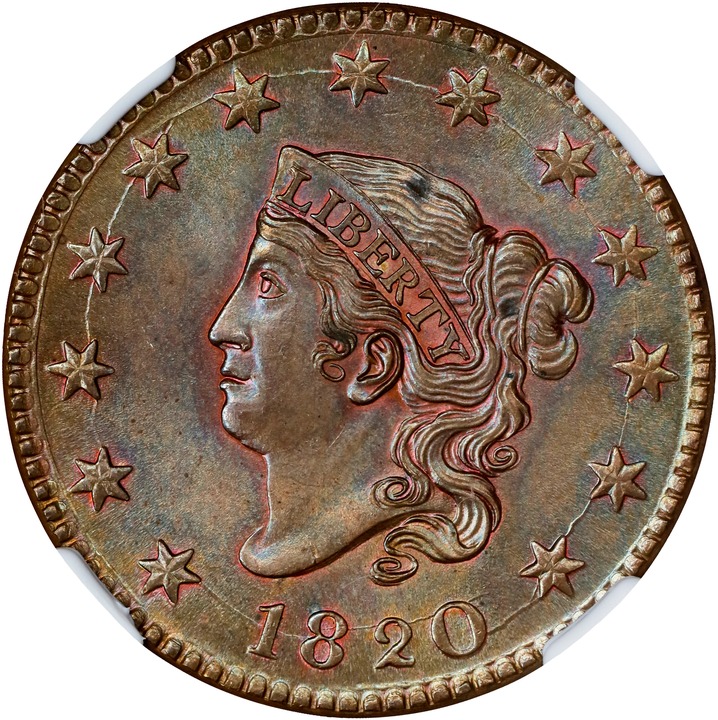 1820 1c Large Date, N-13 MS BN MS65 BN thumbnail 5