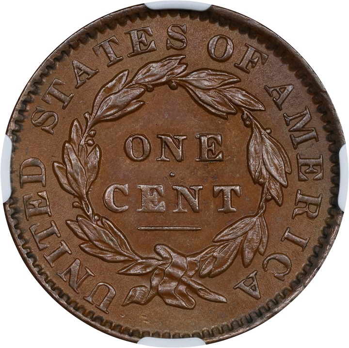 1834 1c Large 8, Small Stars, Medium Letters MS BN MS63 BN thumbnail 2