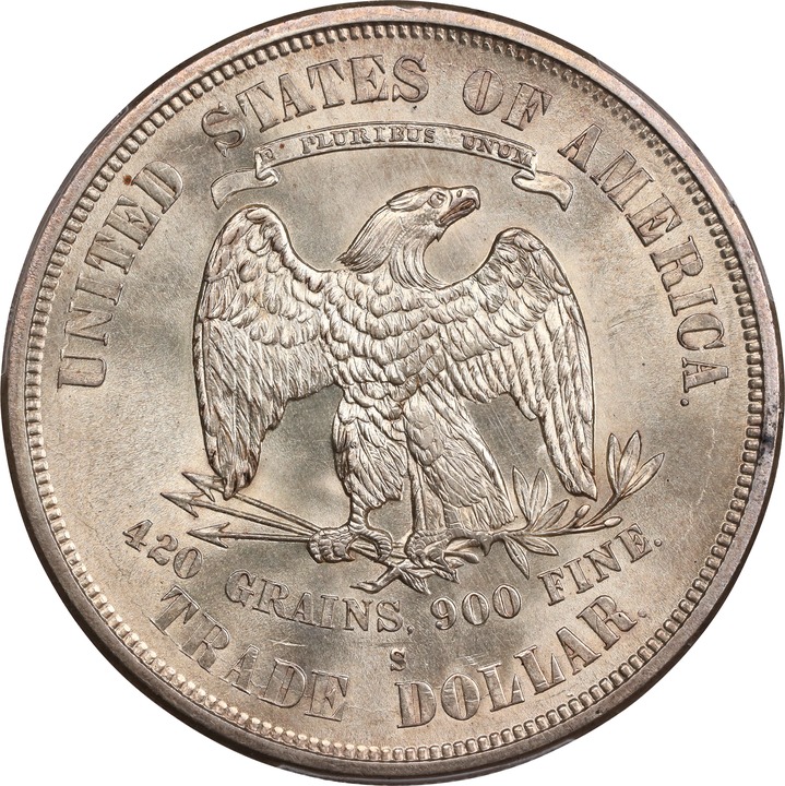1876-S Trade$ Obverse I, Reverse I MS66 thumbnail 2
