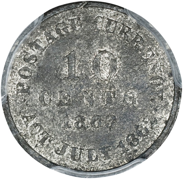 1863 P10c Tin, J-329 PR64 thumbnail 24