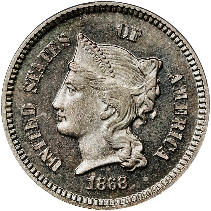 1868 P1c Nickel, J-608 PR thumbnail 3