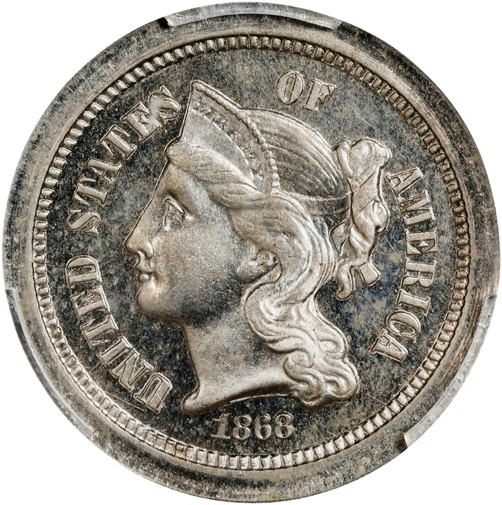 1868 P3c Nickel, J-615 PR thumbnail 2