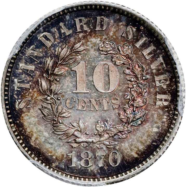 1870 P10c Silver, J-867 PR thumbnail 3