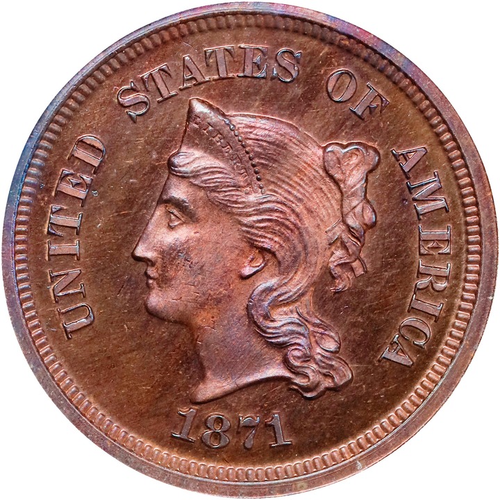 1871 P5c Copper, J-1054 PR RB PR63 RB thumbnail 17