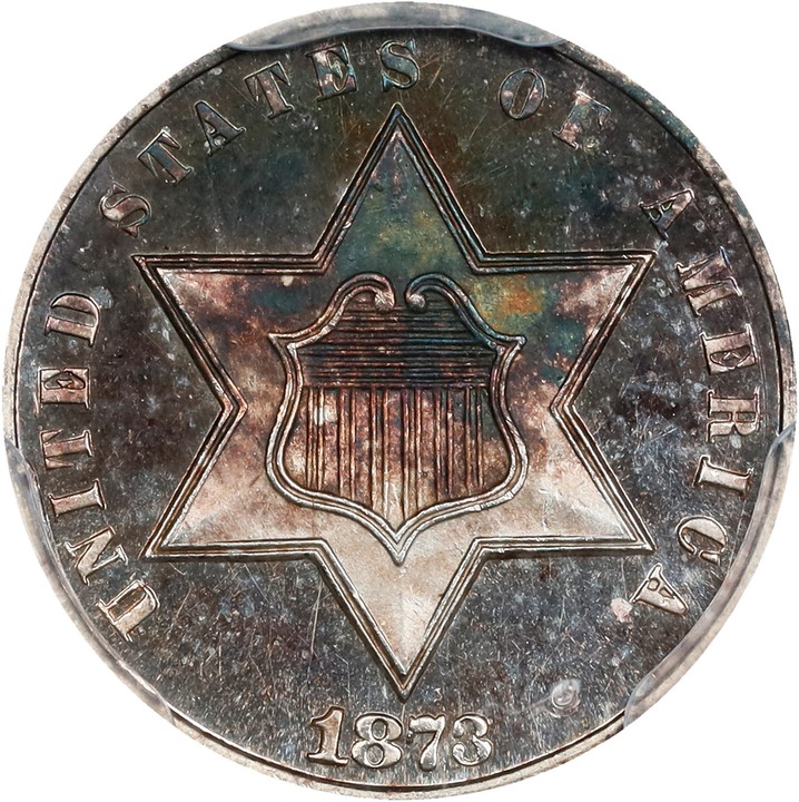 3-Cent Silver 3cS Type 3, 1859-1873 PR CAM [Type] PR66 CAM CAC thumbnail 2