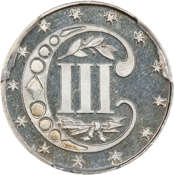 3-Cent Silver 3cS Type 3, 1859-1873 PR CAM [Type] PR66 CAM CAC thumbnail 3