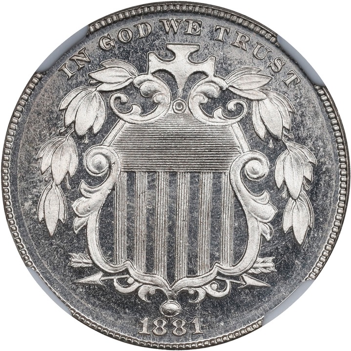 Image for Shield Nickel 5c No Rays, 1867-1883 PR CAM [Type] PR65 CAM CAC