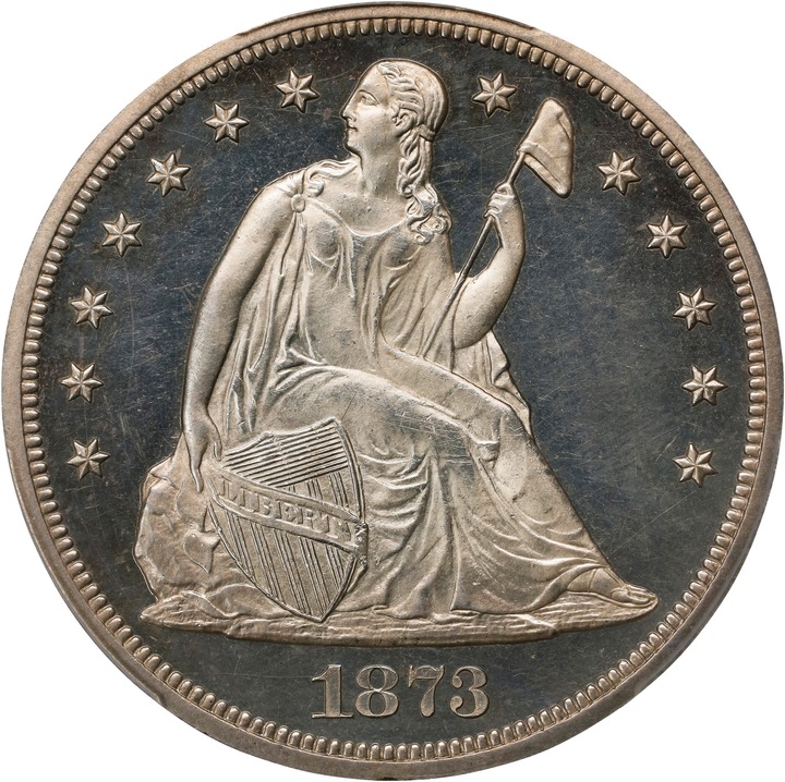 Image for 1873 $1  Seated Liberty PR CAM PR64 CAM
