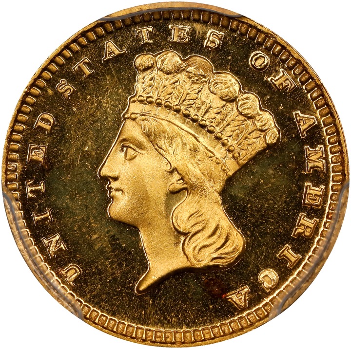 Image for Liberty Gold Dollar G$1 Type 3, 1856-1889 PR CAM [Type] PR66 CAM CAC