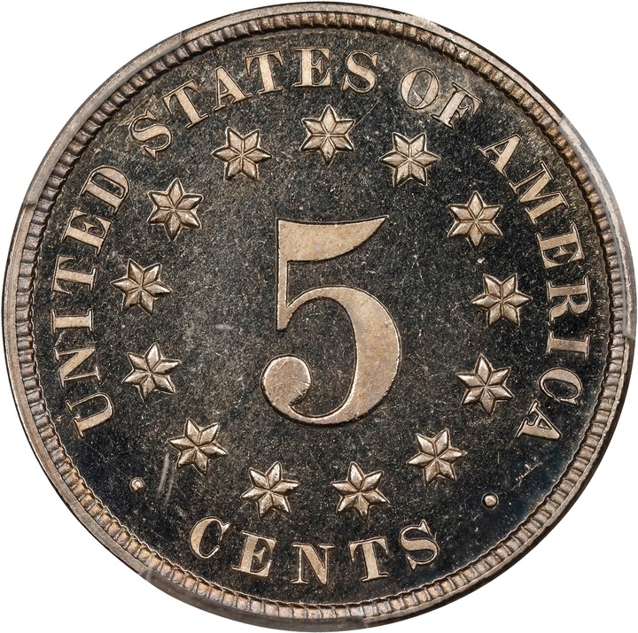 Shield Nickel 5c No Rays, 1867-1883 PR DCAM [Type] PR67 DCAM thumbnail 9