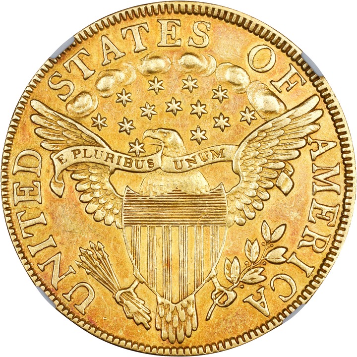 1799 $10  Small Stars Obverse AU50 thumbnail 4
