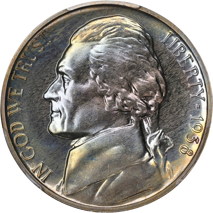 Image for 1938 5c Jefferson PR68 CAC