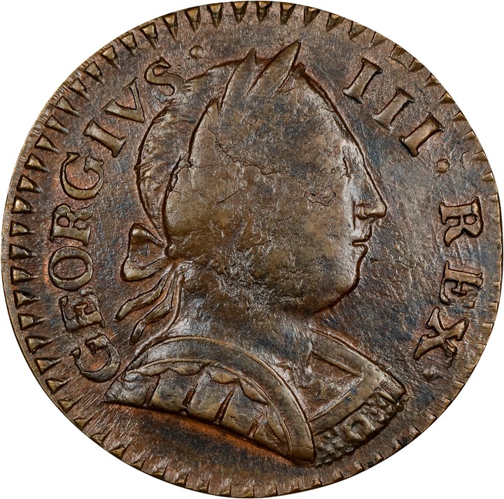 1788 Copper Vermont, GEORGIVS III REX MS BN thumbnail 2