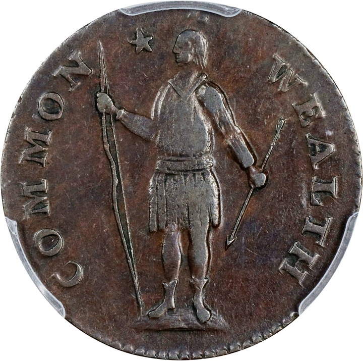 1788 Cent Massachusetts, With Period MS BN XF45 BN thumbnail 3