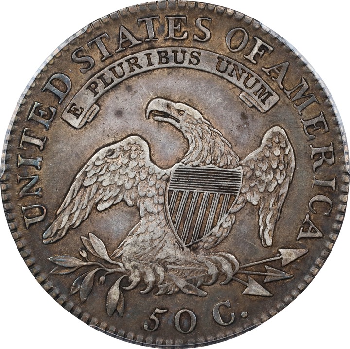1819/8 50c Large 9, Flat Top 1s AU53 thumbnail 2