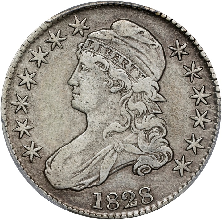 1828 50c Square Base 2, Small 8s, Small Letters F15 CAC thumbnail 11