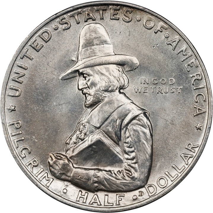1920 50c Pilgrim AU58 CAC thumbnail 22