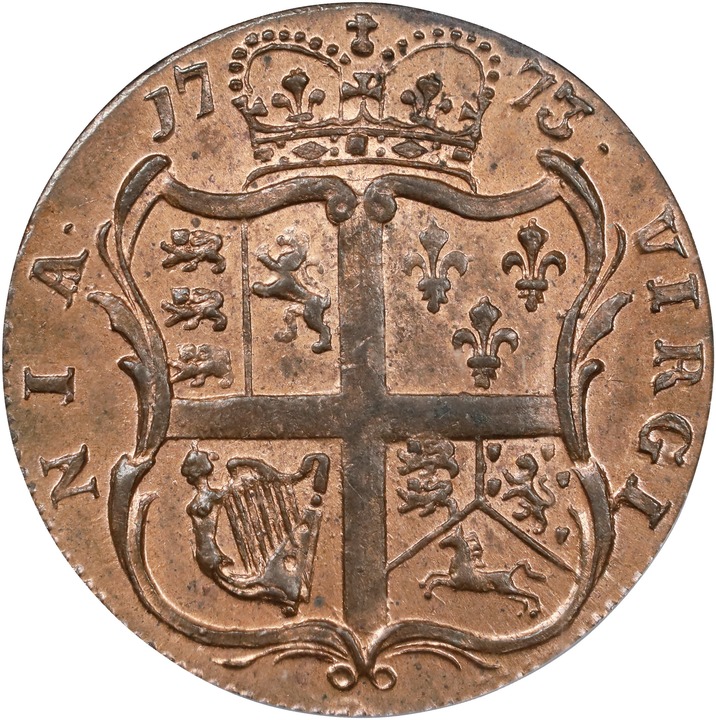 1773 1/2 P Virginia, Period After GEORGIVS MS RB MS66 RB thumbnail 24