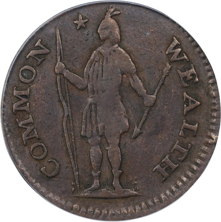 Image for 1787 Copper Massachusetts MS BN VF30 BN
