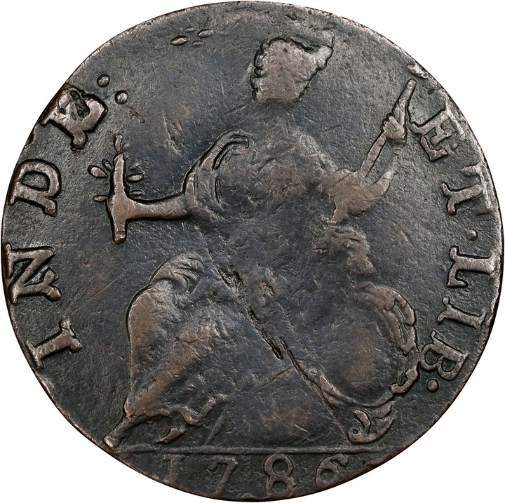 1786 Copper Connecticut, Mailed Bust, Hercules MS BN G4 BN thumbnail 2